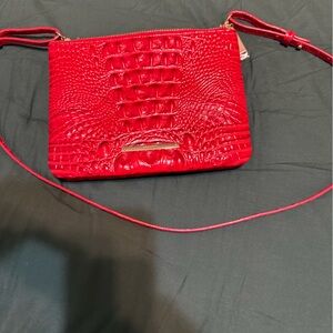 Brahmin Red Crocodile Embossed Crossbody Bag